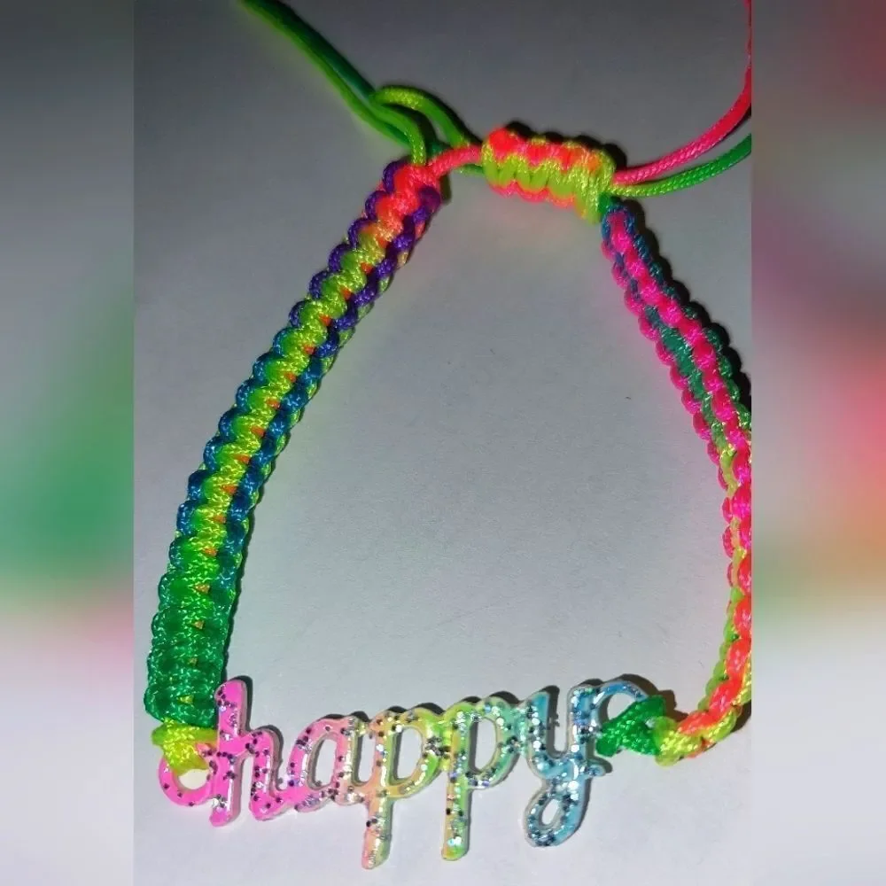 Rainbow Happy Super Cute Girls Bracelet - Picture 4 of 5